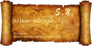 Silber Mária névjegykártya