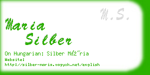 maria silber business card